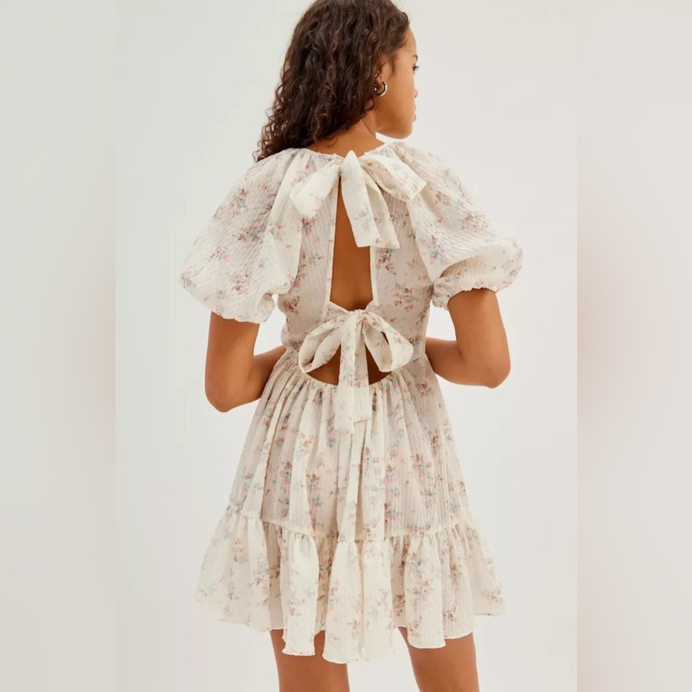 Floral Puff Sleeve Mini Dress